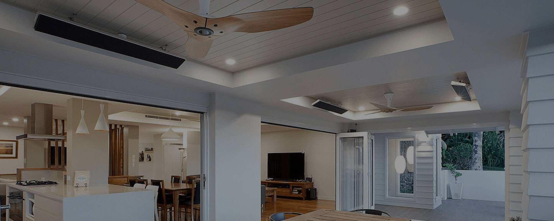 Downlights and ceiling fans, Byron Bay renovation by EJ Electrical